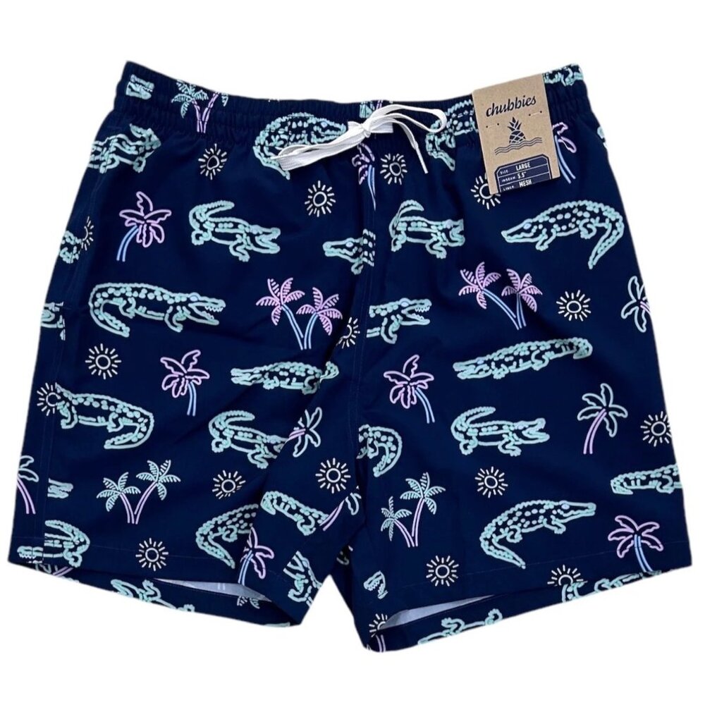 Chubbies Classic Swim Trunks XL 7” Inseam Mesh Lined NWT Neon Glades